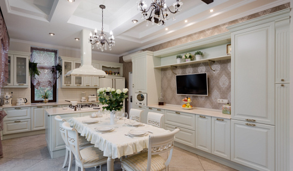 Светлая кухня в Сочи